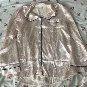 Pink leopard pj set